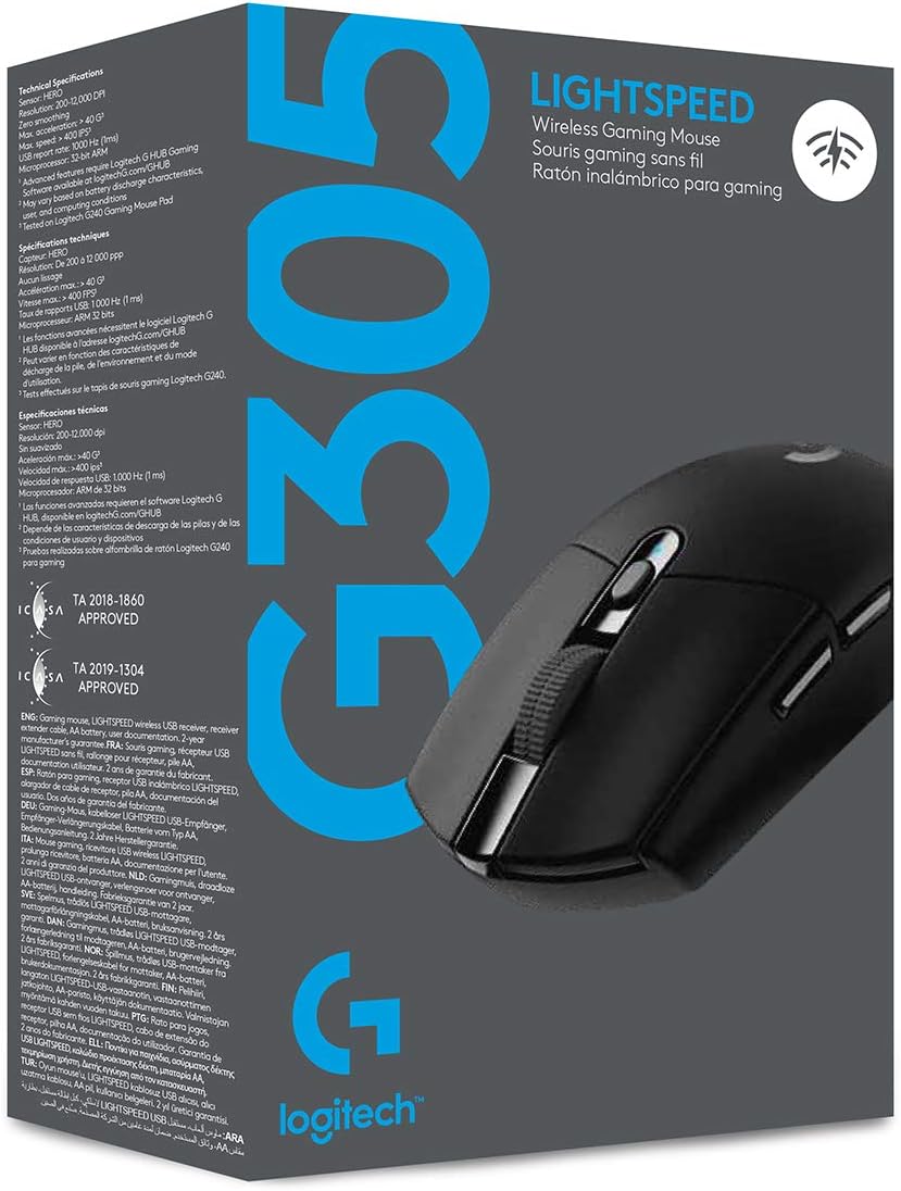 Logitech G304 Lightspeed Wireless Gaming Mouse (Black)