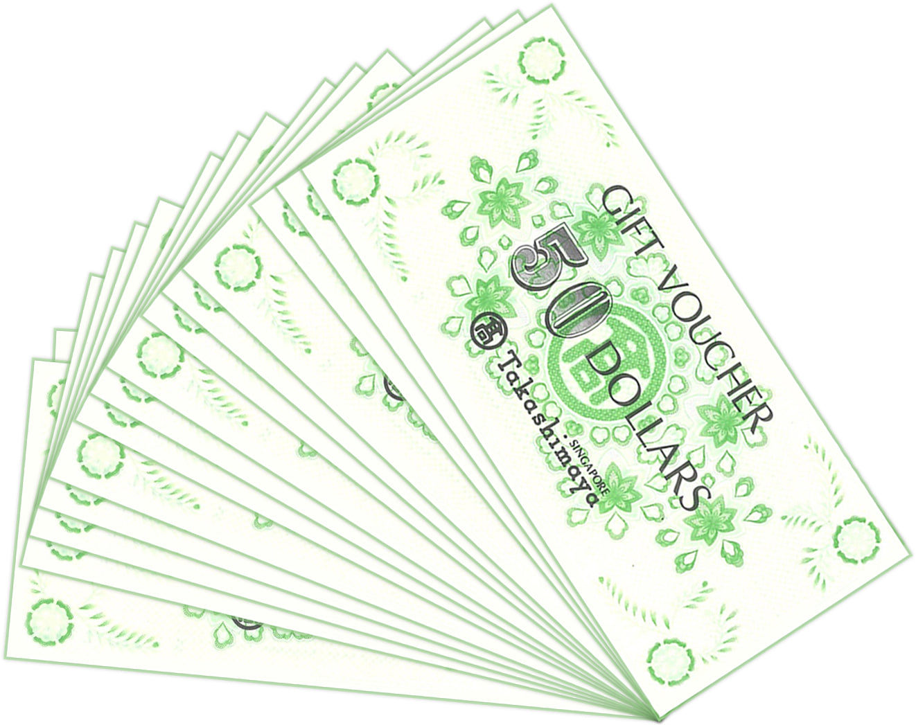 Takashimaya Vouchers - $50 & $10