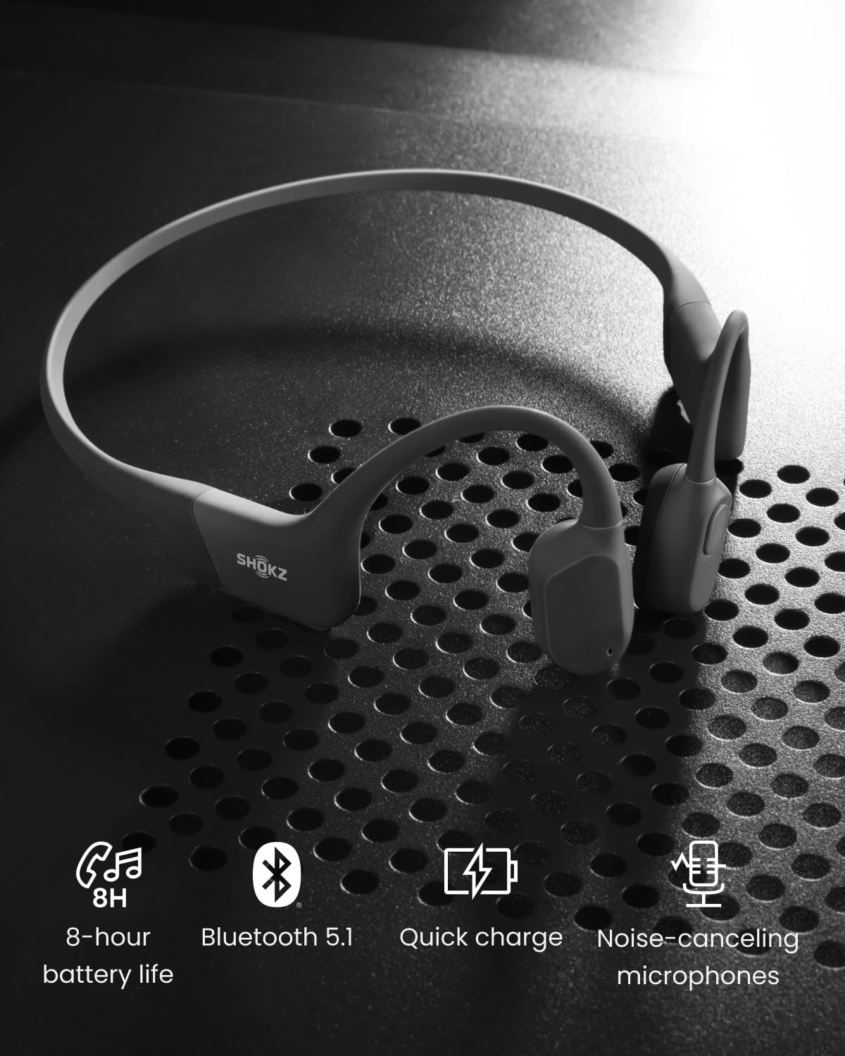 SHOKZ OpenRun Bone Conduction Headphones – Black   (SG Local Set | 2-Year Shokz Warranty)