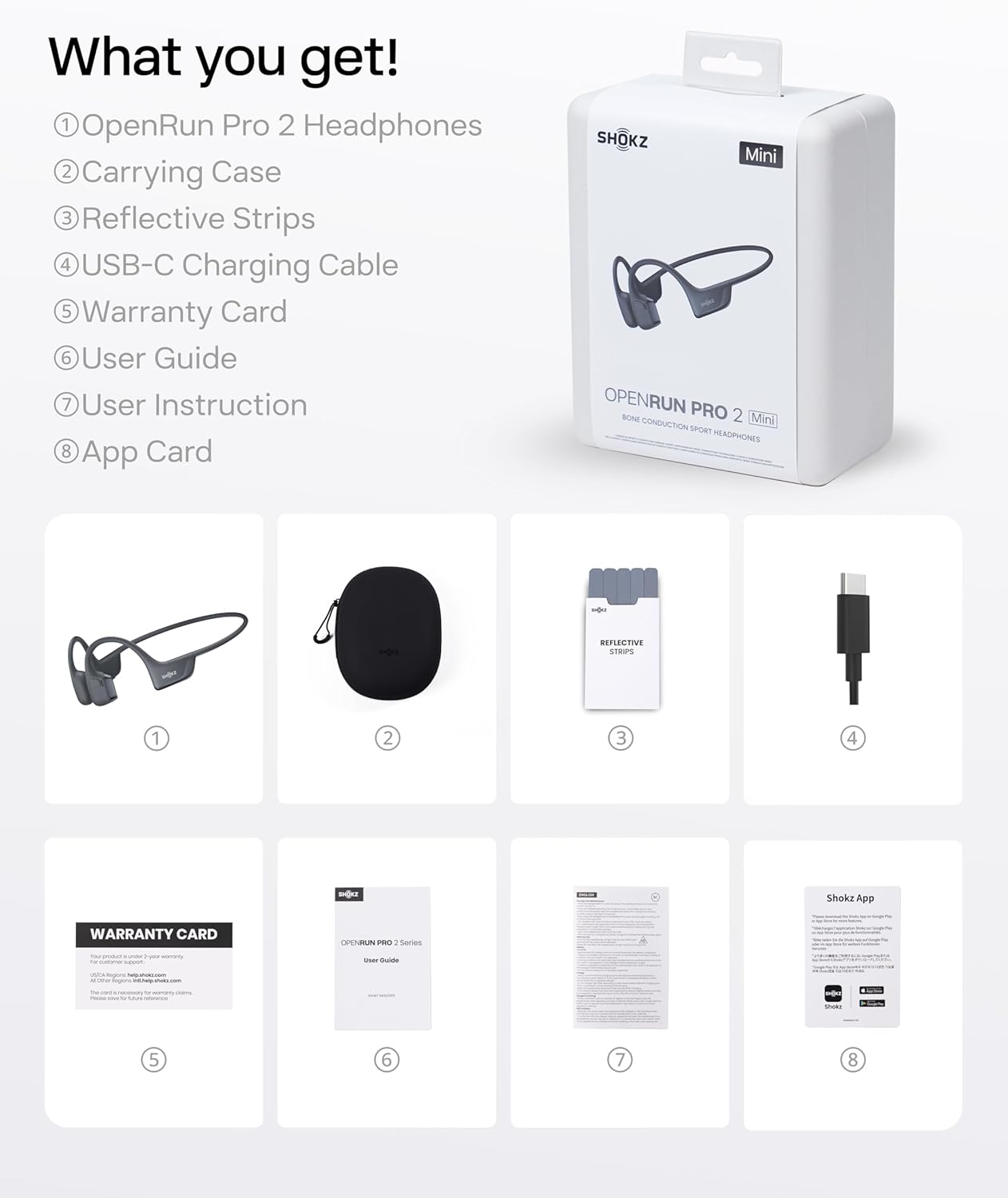 Shokz OpenRun Pro 2 Mini – SG Local Set | 2-Year Warranty | Bone Conduction Sports Headphones | Brand New Sealed