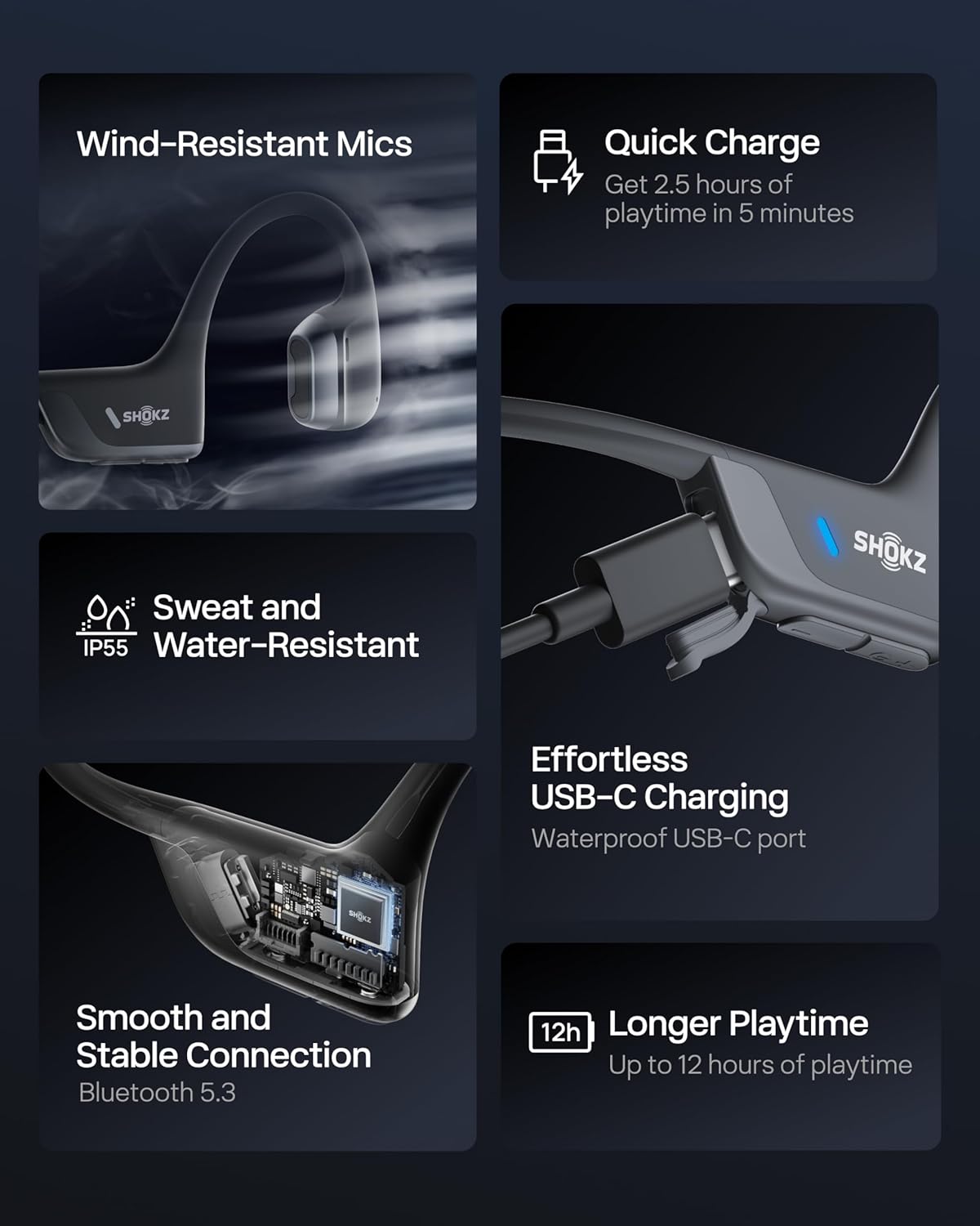 SHOKZ OpenRun Pro 2 Bone Conduction Sports Headphones