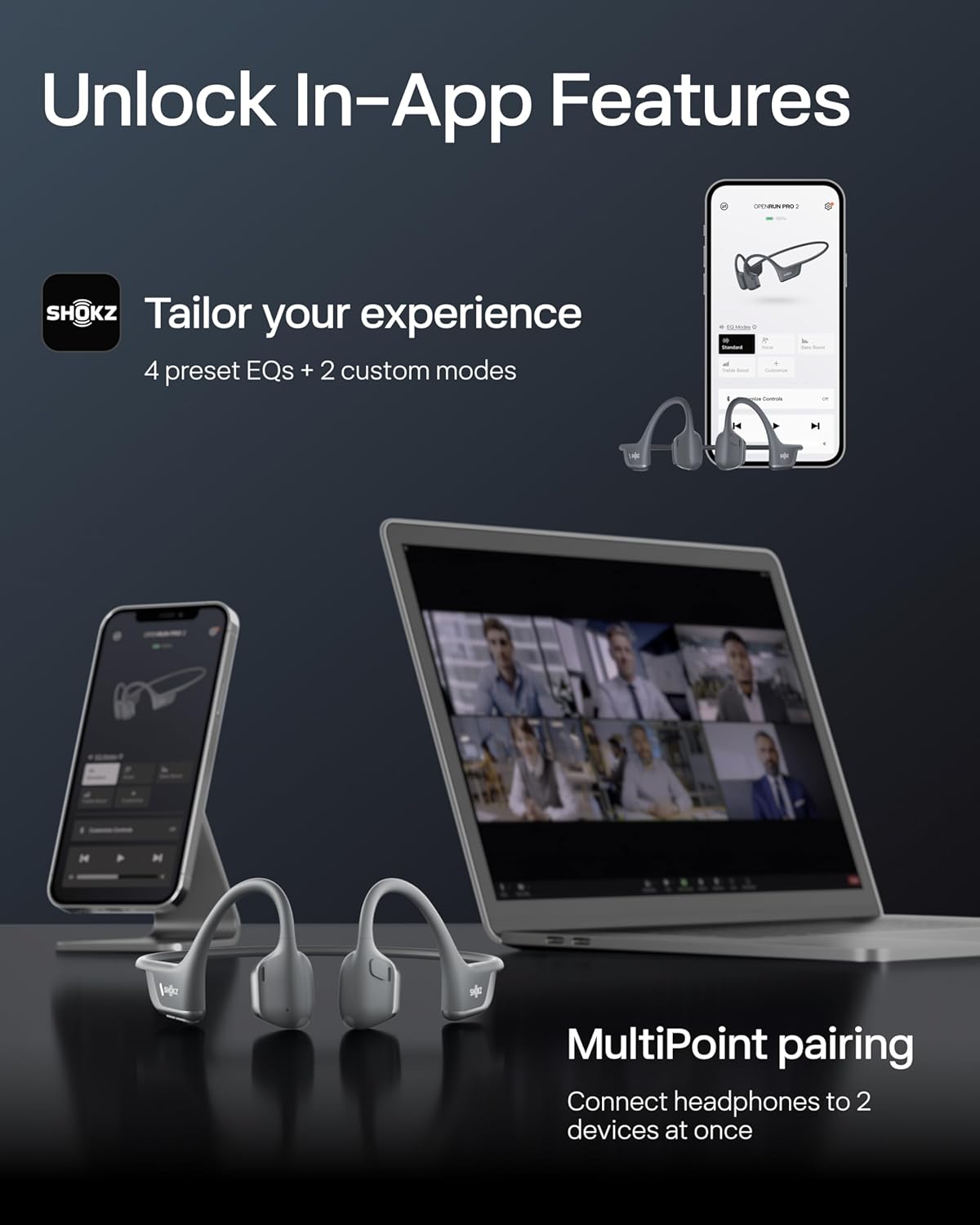 SHOKZ OpenRun Pro 2 Bone Conduction Sports Headphones